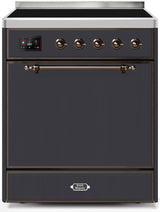 Majestic II 30 Inch Electric Freestanding Range in Matte Graphite with Bronze Trim