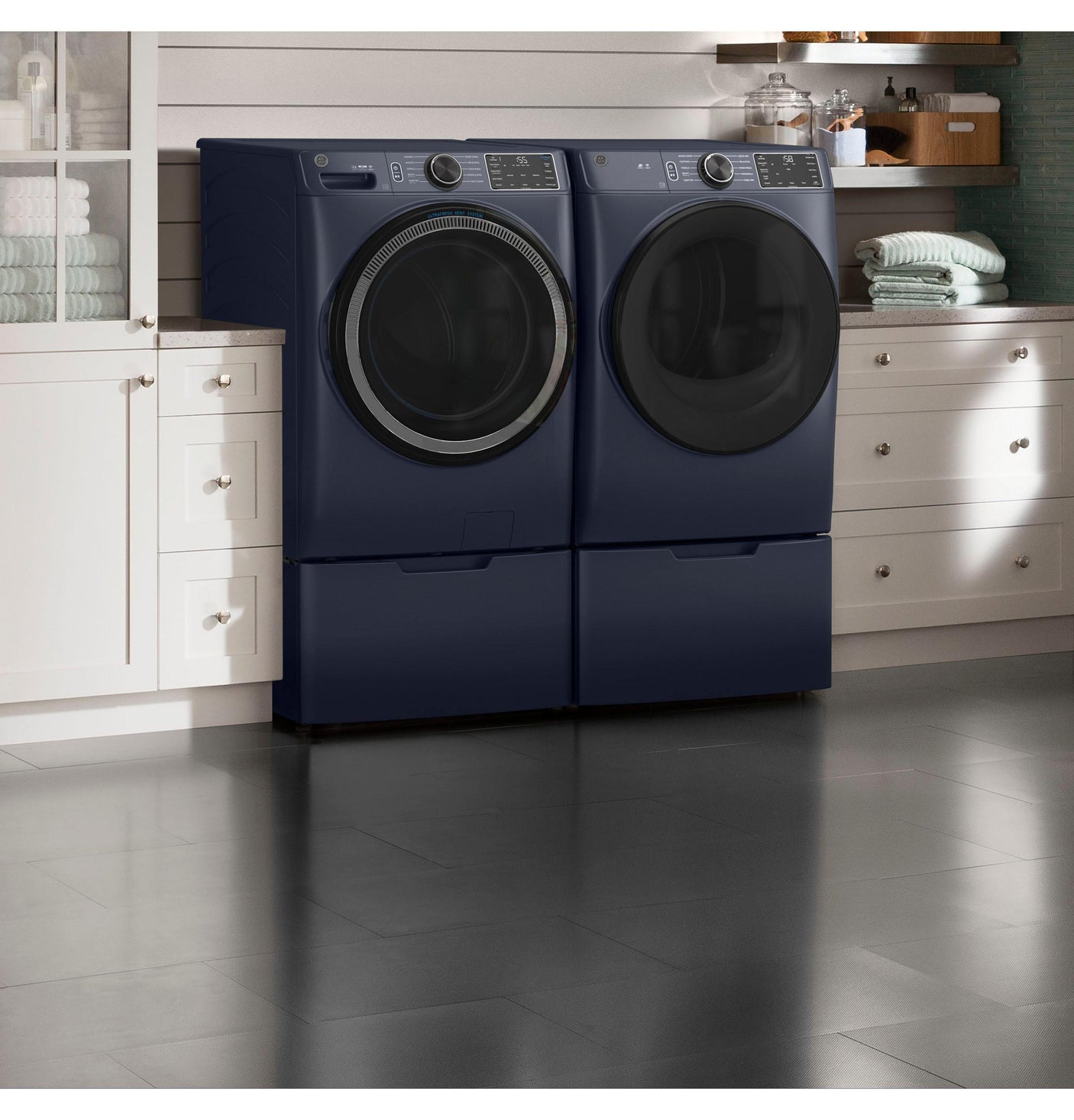 GE® ENERGY STAR® 7.8 cu. ft. Capacity Smart Front Load Electric Dryer with Sanitize Cycle