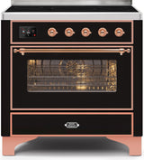 Majestic II 36 Inch Electric Freestanding Range in Glossy Black with Copper Trim