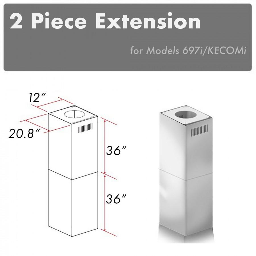 ZLINE 2-36 in. Chimney Extensions for 10 ft. to 12 ft. Ceilings (2PCEXT-697i/KECOMi)