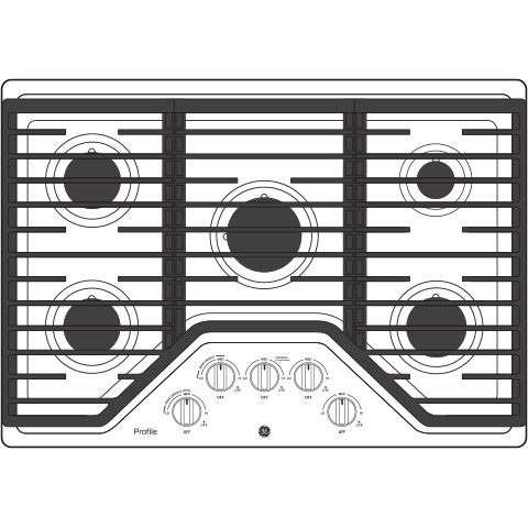 GE Profile™ 30" Built-In Gas Cooktop with 5 Burners