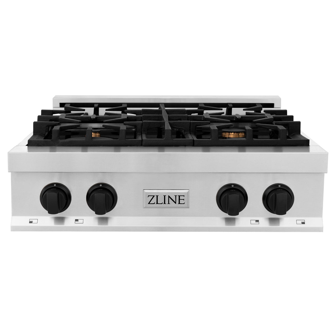 ZLINE 30 In. Autograph Edition Rangetop in Stainless Steel with Matte Black Accents (RTZ-30-MB)