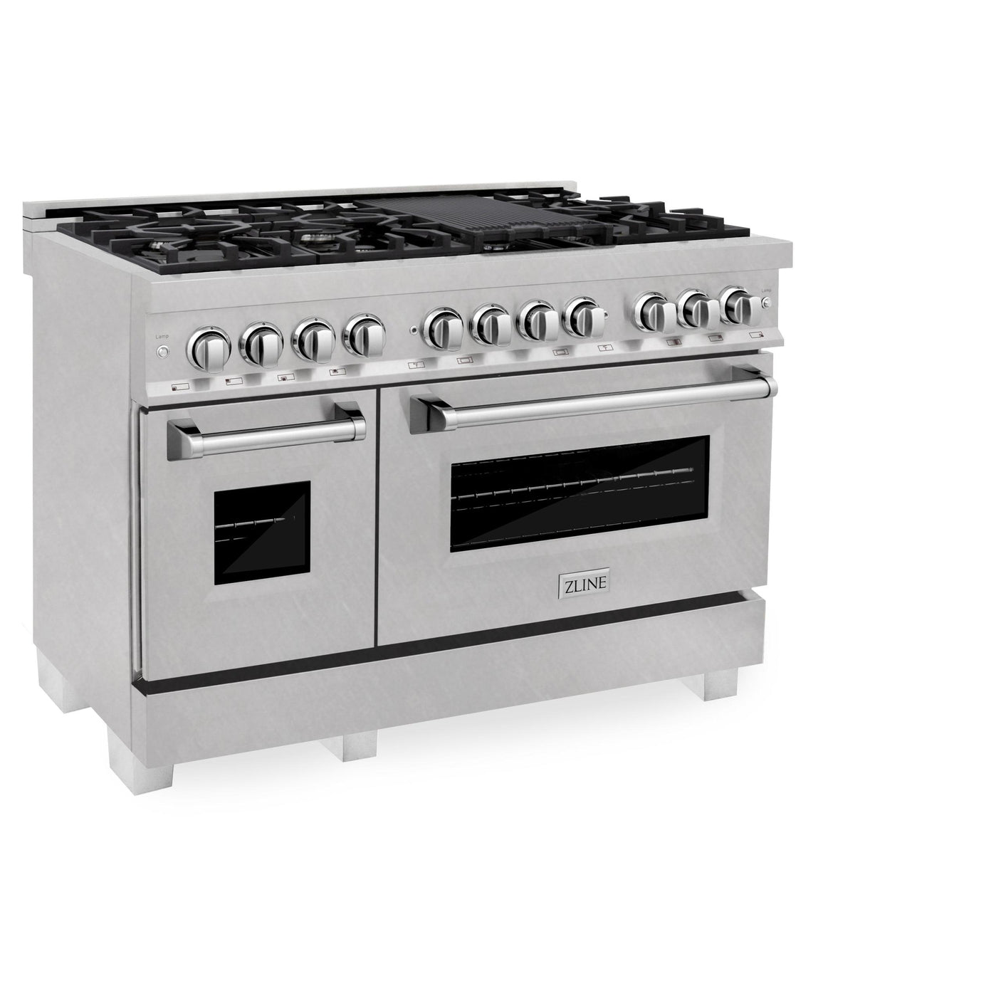 ZLINE 48 in. DuraSnow Stainless Steel 6.0 cu.ft. 7 Gas Burner/Electric Oven Range with Color Door Options (RAS-SN-48) [Color: DuraSnow Stainless Steel]