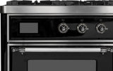 Majestic II 40 Inch Dual Fuel Natural Gas Freestanding Range in Glossy Black with Chrome Trim