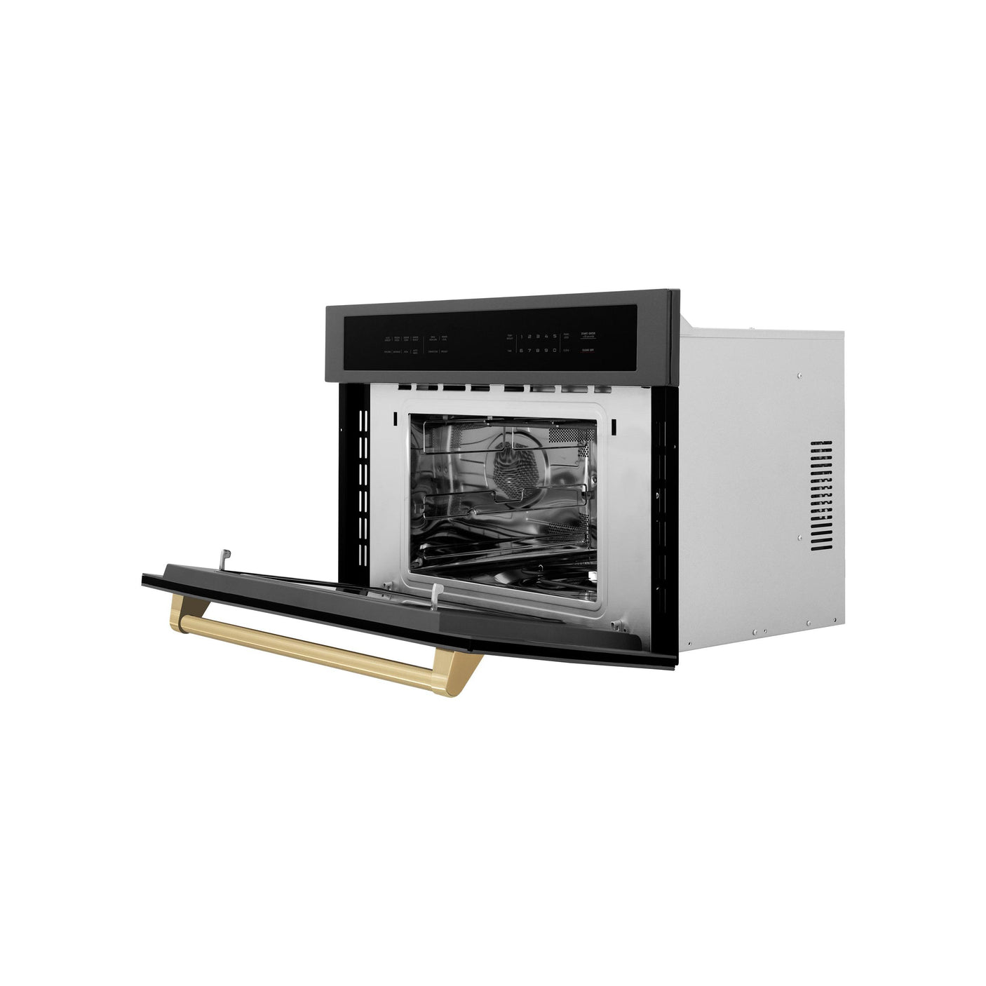 ZLINE Autograph Edition 30? 1.6 cu ft. Built-in Convection Microwave Oven in Black Stainless Steel and Champagne Bronze Accents (MWOZ-30-BS-CB)