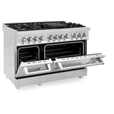 ZLINE 48 in. Dual Fuel Range with Gas Stove and Electric Oven in Stainless Steel (RA48) [Color: Stainless Steel]