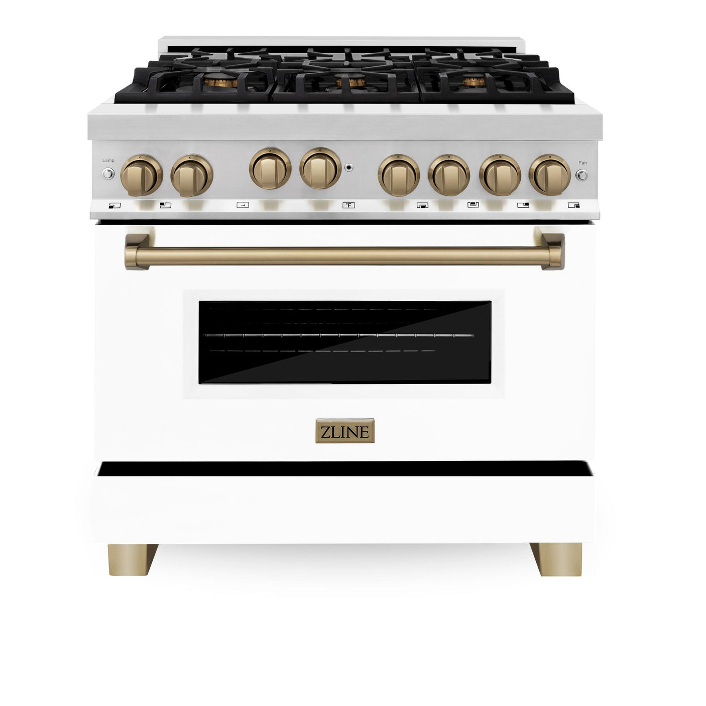 ZLINE Autograph Edition 36" 4.6 cu. ft. Range with Gas Stove and Gas Oven in Stainless Steel with White Matte Door and Accents (RGZ-WM-36) [Color: Matte Black]