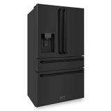 ZLINE 36" 21.6 cu. ft Freestanding French Door Refrigerator with Water and Ice Dispenser in Fingerprint Resistant Stainless Steel (RFM-W-36) [Color: Fingerprint Resistant Black Stainless Steel]