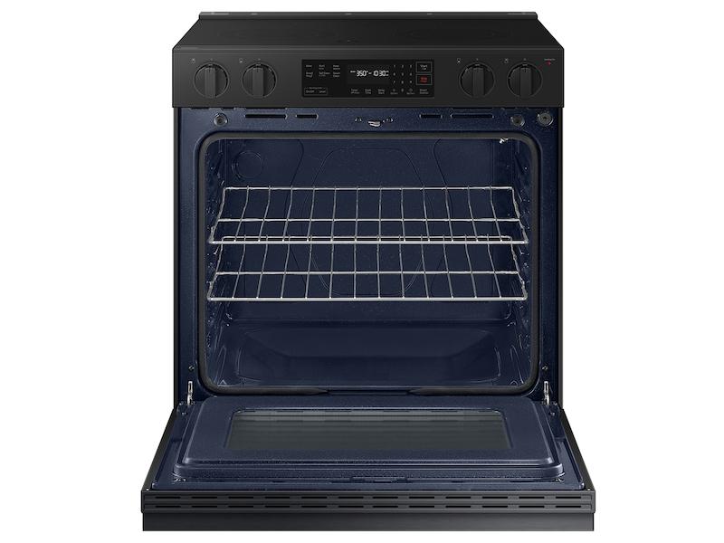 Bespoke 6.3 cu. ft. Smart Slide-In Electric Range with Precision Knobs in Matte Black Steel