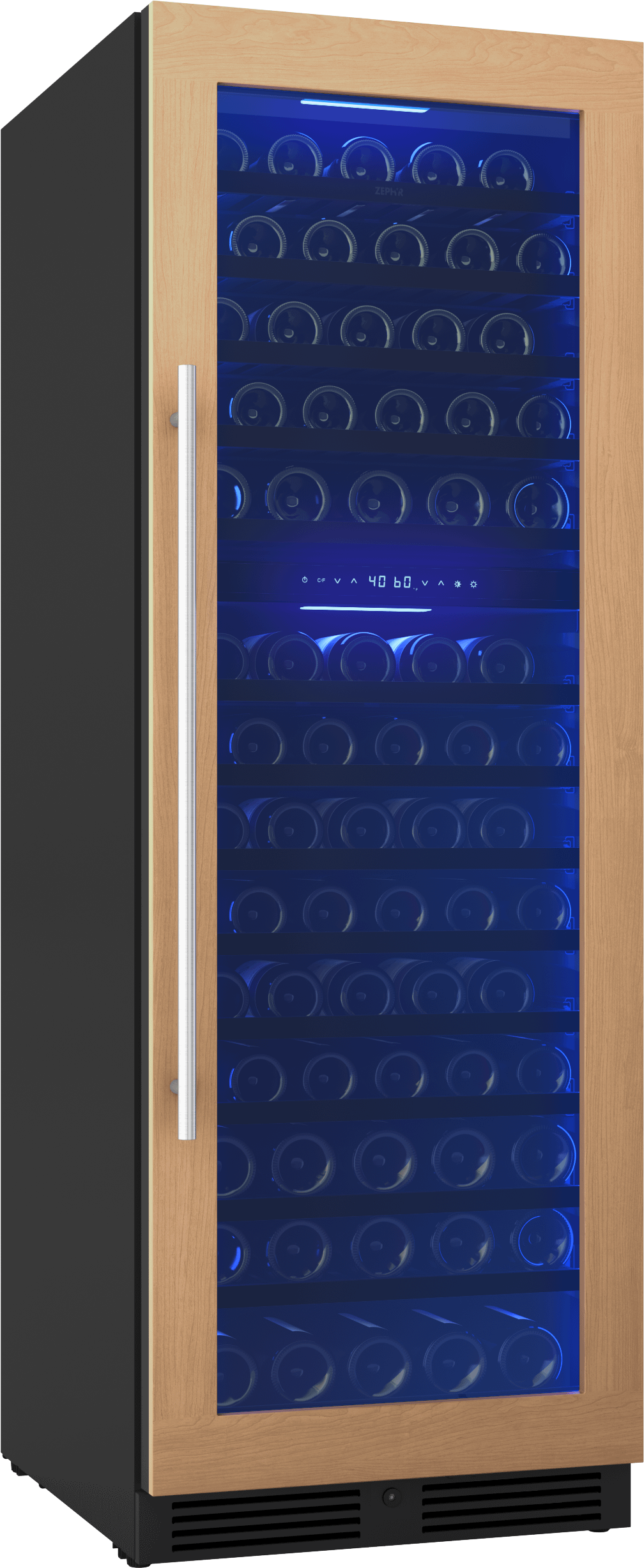 Presrv Wine Cooler, 24in Full Size, Panel Ready+Glass, Reversible Door, 2 Zone