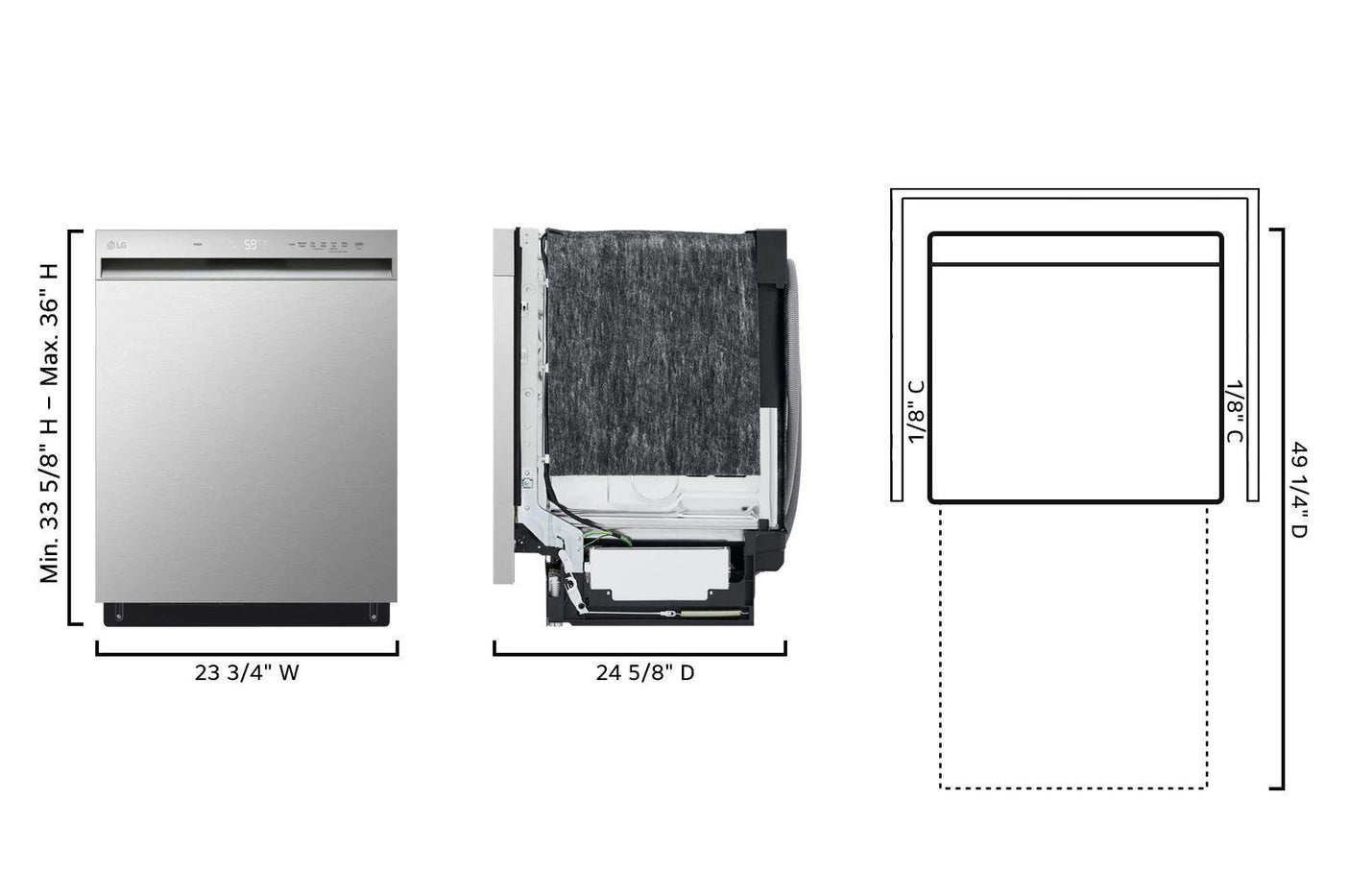 Front Control Dishwasher with QuadWash™