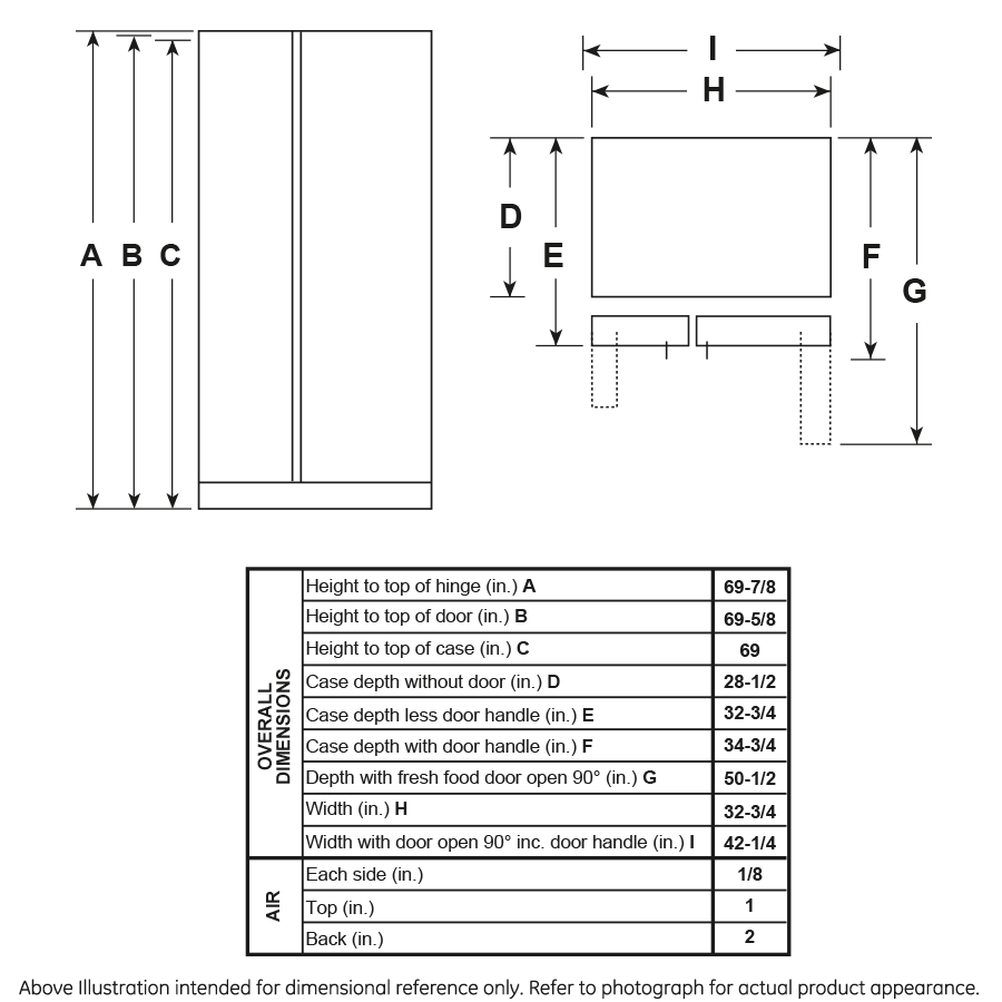 GE® 23.0 Cu. Ft. Side-By-Side Refrigerator