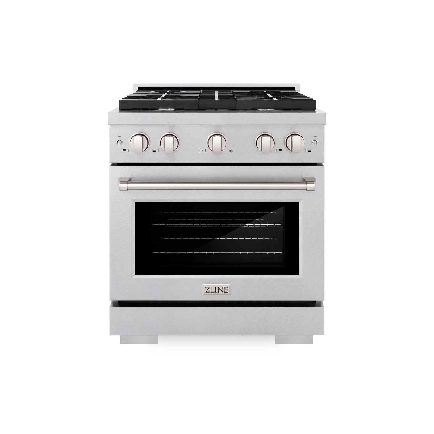 ZLINE 30 in. 4.2 cu. ft. Paramount Dual Fuel Range with 4 Burner Gas Cooktop and Electric Convection Oven in DuraSnow' Stainless Steel (SDRS-30)