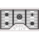 GE Profile™ 36" Built-In Tri-Ring Gas Cooktop with 5 Burners and Included Extra-Large Integrated Griddle