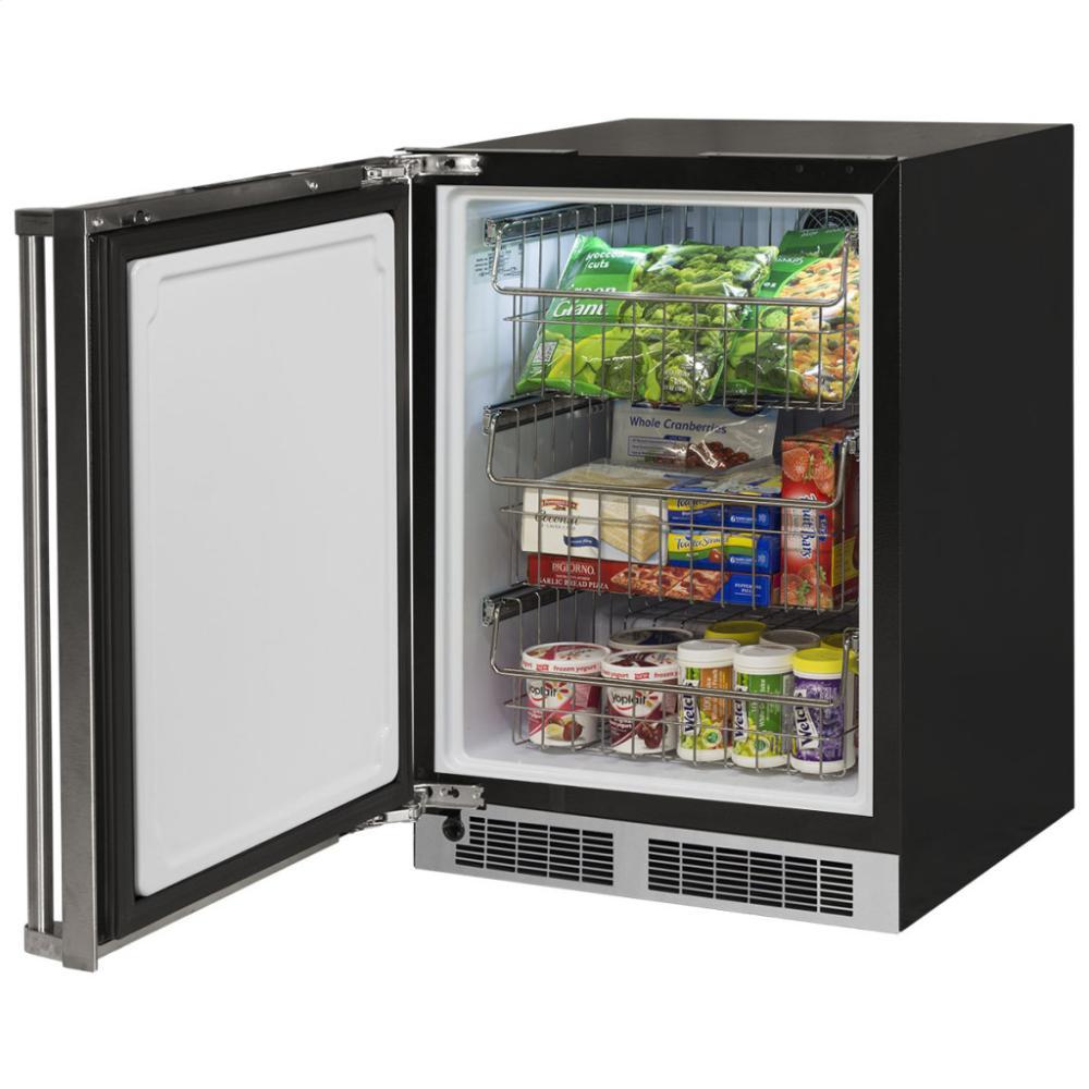 24" Professional Freezer - Solid Overlay Panel - Integrated Right Hinge