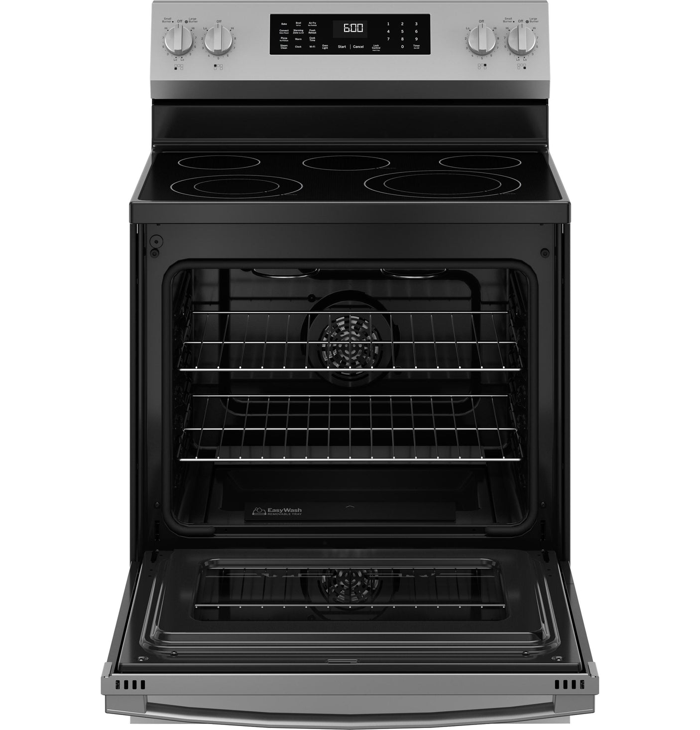 GE® 30" Free-Standing Electric Convection Range with No Preheat Air Fry and EasyWash™ Oven Tray