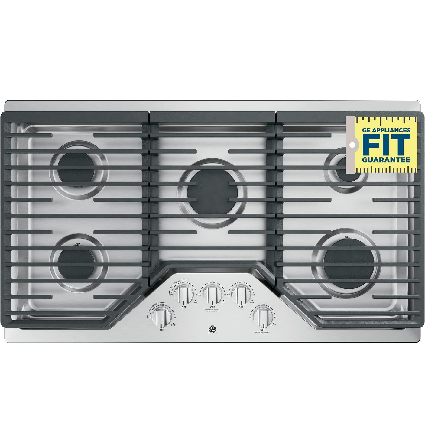 GE® 36" Built-In Gas Cooktop with 5 Burners and Dishwasher Safe Grates