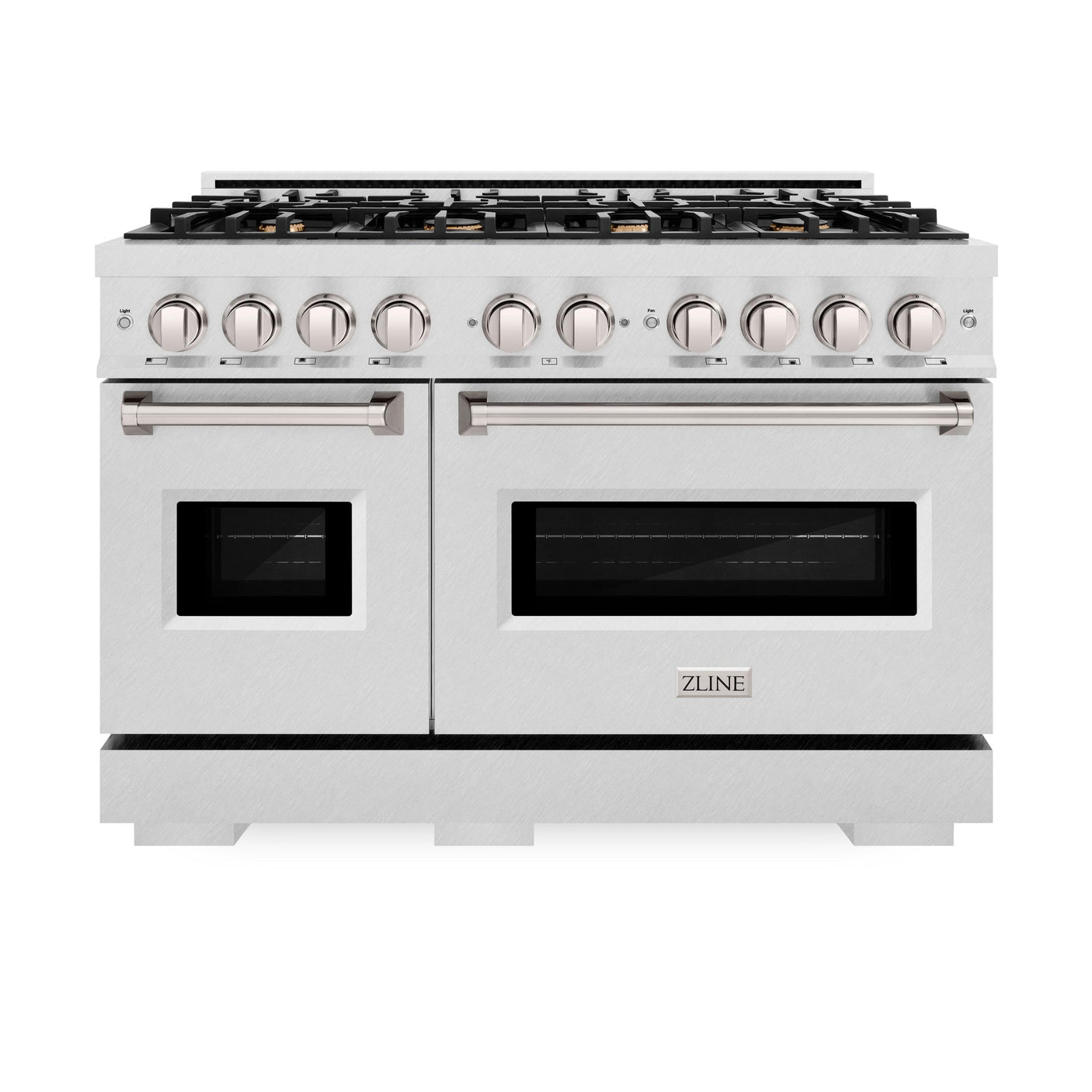 ZLINE 48 in. 6.7 cu. ft. Classic Double Oven Gas Range in DuraSnow' Stainless Steel with 8 Brass Burners (CGRS-BR-48)