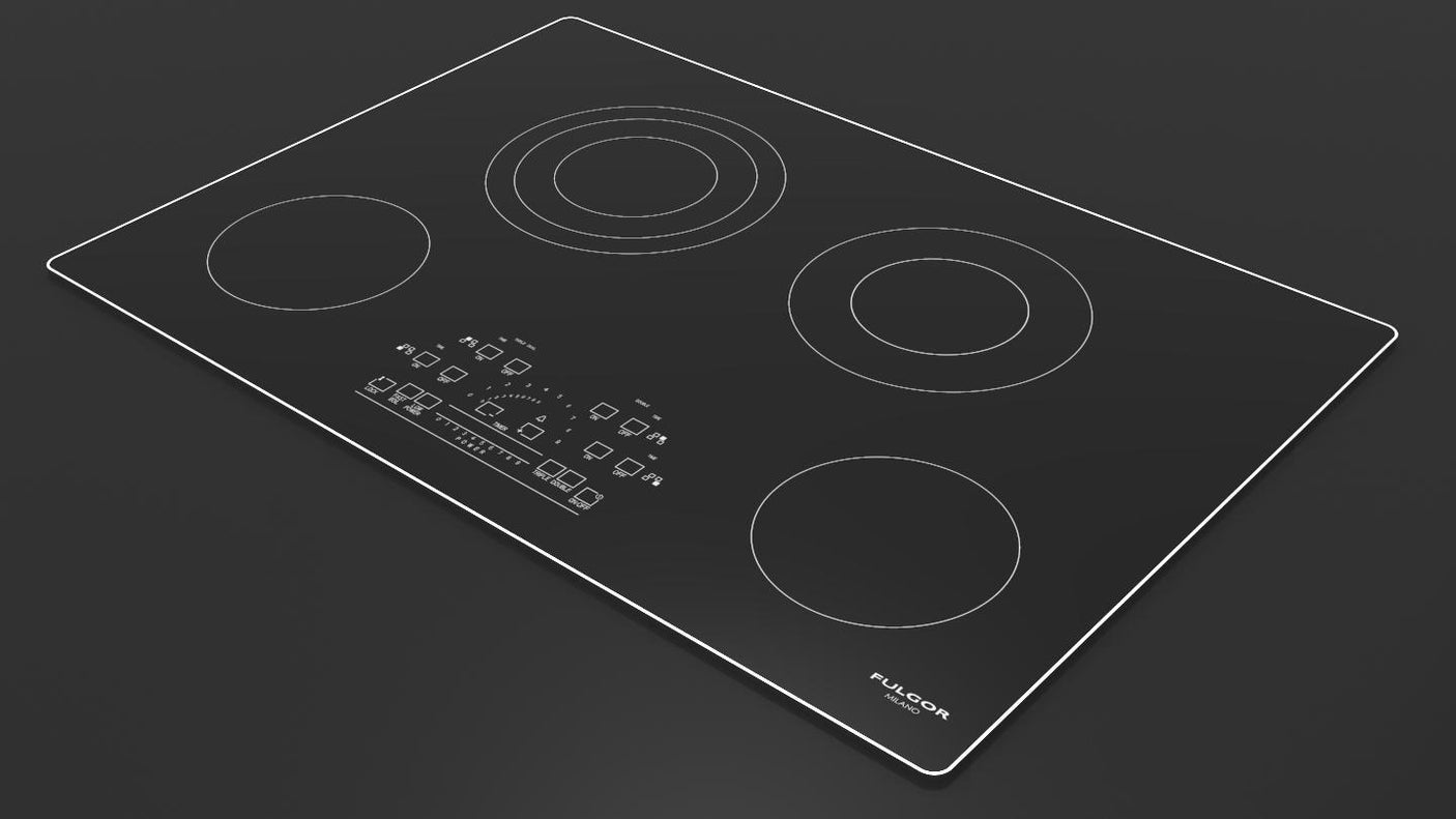 30" RADIANT COOKTOP WITH BRUSHED ALUMINUM TRIM