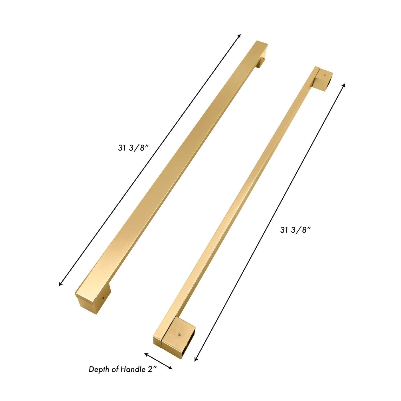 ZLINE Polished Gold Autograph Edition Modern Handles for Freestanding Refrigerators (RFMHZ-F-36-G)