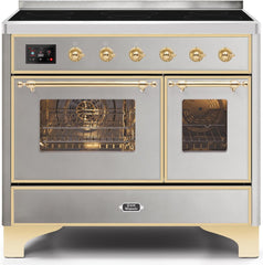 Majestic II 40 Inch Electric Freestanding Range in Stainless Steel with Brass Trim