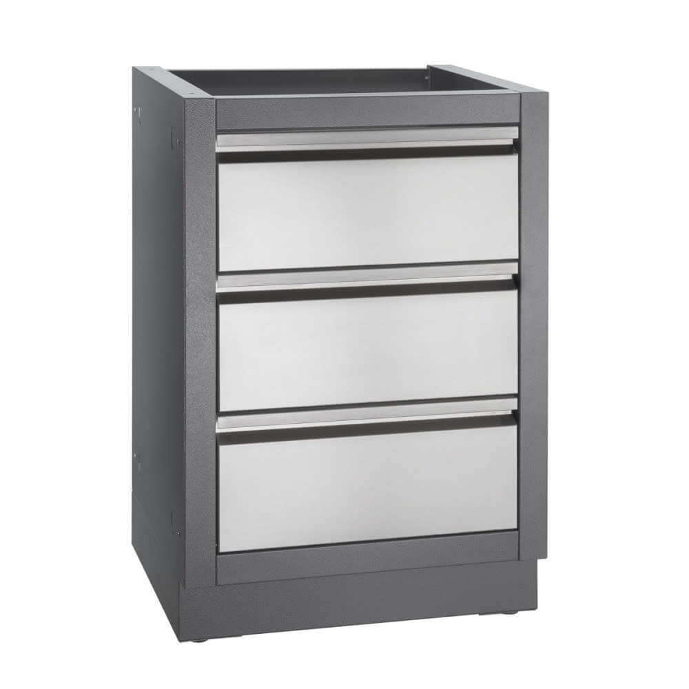 OASIS Two Drawer Cabinet with False Top Drawer, Grey