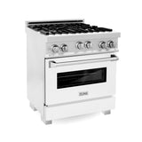 ZLINE 30" 4.0 cu. ft. Range with Gas Stove and Gas Oven in DuraSnow® Stainless Steel with Color Door Options (RGS-30) [Color: DuraSnow® Stainless Steel with Brass Burners]