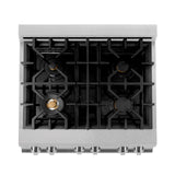 ZLINE 30 in. 4.0 cu. ft. Dual Fuel Range with Gas Stove and Electric Oven in All DuraSnow Stainless Steel with Color Door Options (RAS-SN-30) [Color: White Matte]