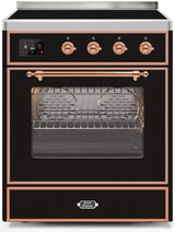 Majestic II 30 Inch Electric Freestanding Range in Glossy Black with Copper Trim