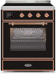 Majestic II 30 Inch Electric Freestanding Range in Glossy Black with Copper Trim