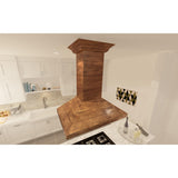 ZLINE Convertible Vent Wooden Island Mount Range Hood in Walnut (KBiRR)