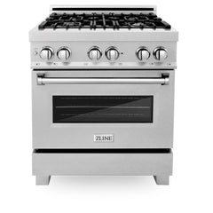 ZLINE 30 in. 4.0 cu. ft. Dual Fuel Range with Gas Stove and Electric Oven in All DuraSnow Stainless Steel with Color Door Options (RAS-SN-30) [Color: DuraSnow Stainless Steel]