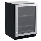 24-In Built-In Beverage Center With 3-In-1 Convertible Shelves with Door Style - Stainless Steel Frame Glass