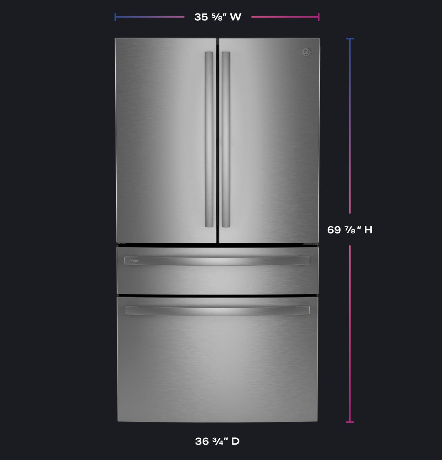 GE Profile™ ENERGY STAR® 28.7 Cu. Ft. Smart Fingerprint Resistant 4-Door French-Door Refrigerator With Dual-Dispense AutoFill Pitcher