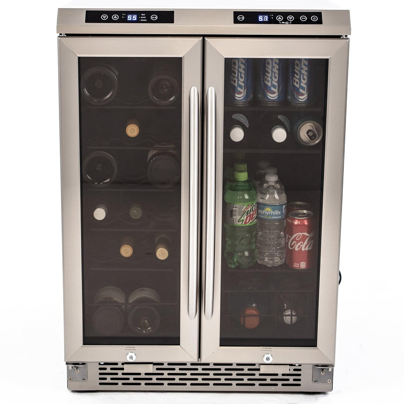 Avanti 19 Bottle/66 Can Dual-Zone Wine u0026 Beverage Center - Stainless Steel / 3 cu. ft.