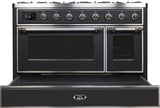 Majestic II 48 Inch Dual Fuel Liquid Propane Freestanding Range in Matte Graphite with Chrome Trim