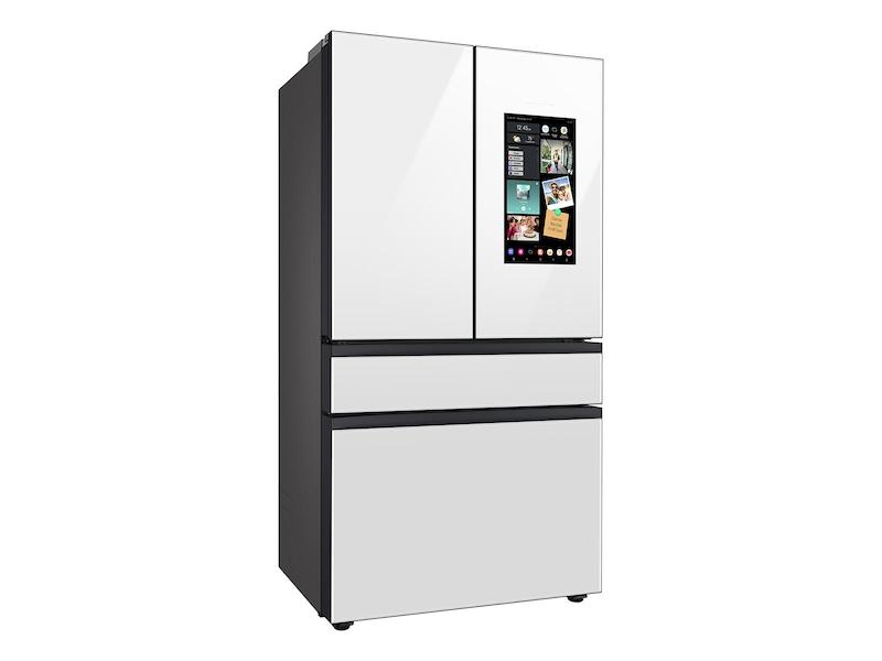 Bespoke Counter Depth 4-Door French Door Refrigerator (23 cu. ft.) with Family Hub™ in White Glass