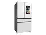 Bespoke Counter Depth 4-Door French Door Refrigerator (23 cu. ft.) with Family Hub™ in White Glass