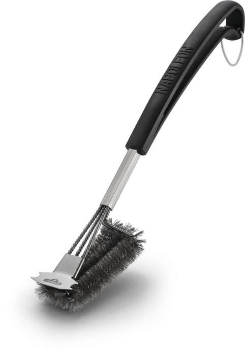 Triple-Row Grill Brush with Stainless Steel Bristles