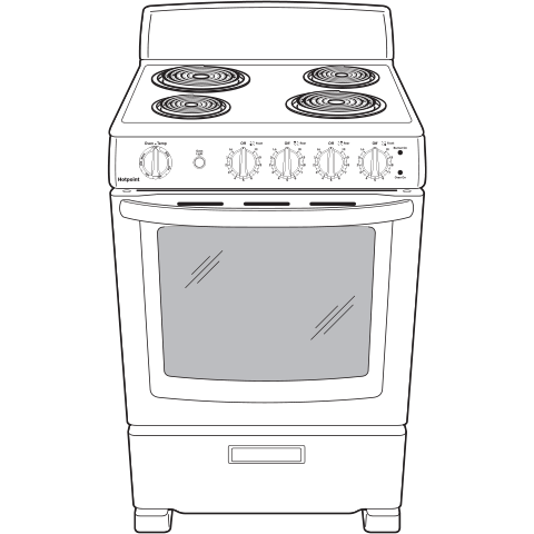 Hotpoint® 24" Free-Standing Front-Control Electric Range