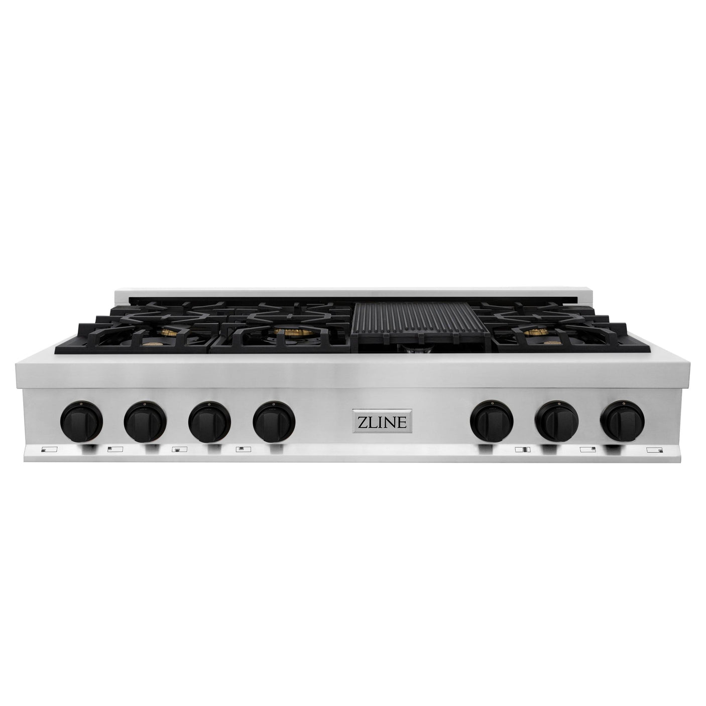 ZLINE 48 In. Autograph Edition Rangetop in Stainless Steel with Matte Black Accents (RTZ-48-MB)