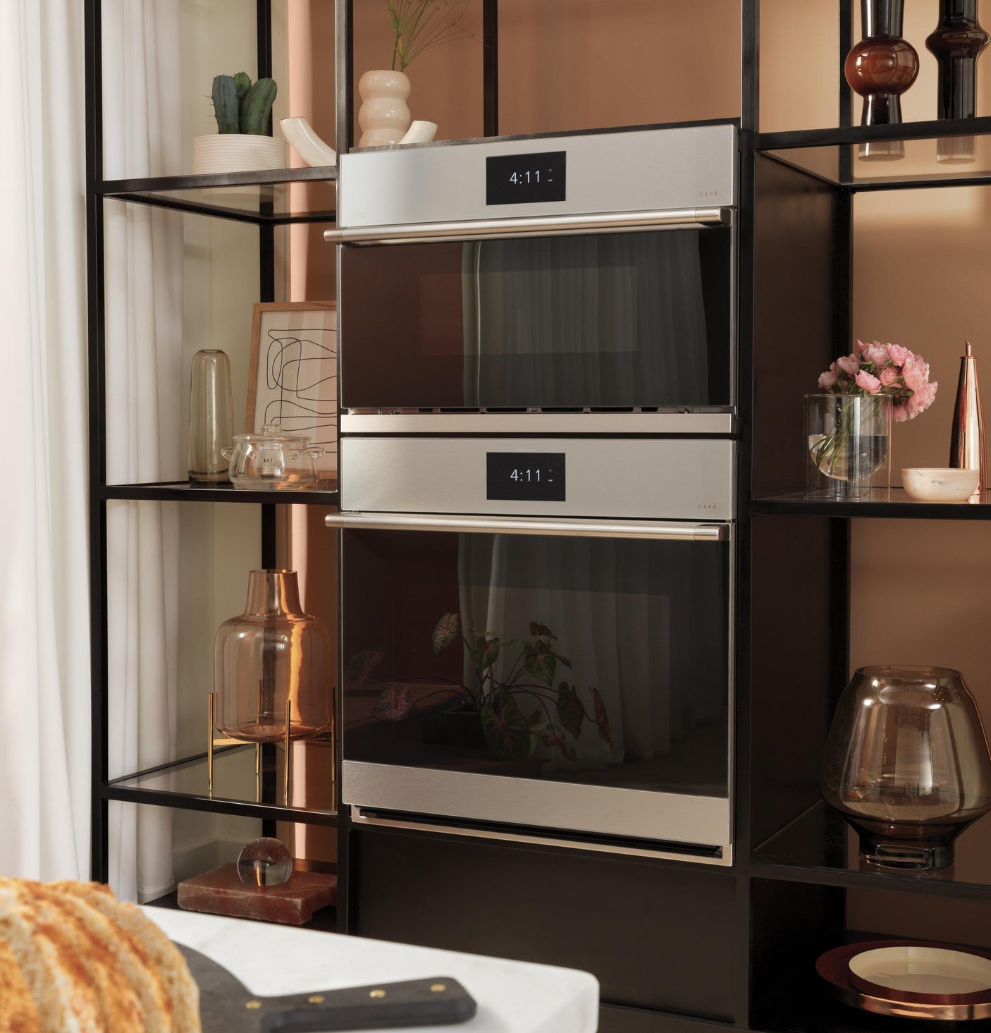 Café™ 30" Smart Single Wall Oven with Convection in Platinum Glass