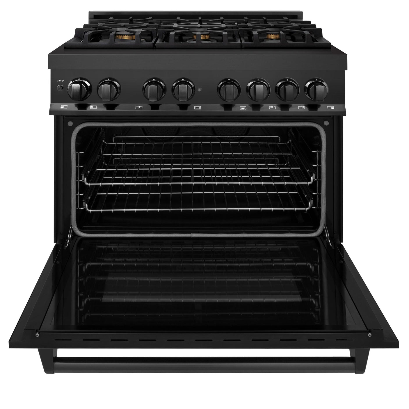 ZLINE 36 in. Black Stainless 4.6 cu.ft. 6 Gas Burner/Electric Oven Range (RAB-BR-36)