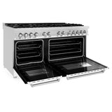 ZLINE 60 in. 7.4 cu. ft. Dual Fuel Range with Gas Stove and Electric Oven in Stainless Steel with Color Options (RA60) [Color: White Matte]