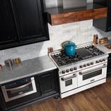 ZLINE 48 in. Dual Fuel Range with Gas Stove and Electric Oven in Stainless Steel (RA48) [Color: White Matte]