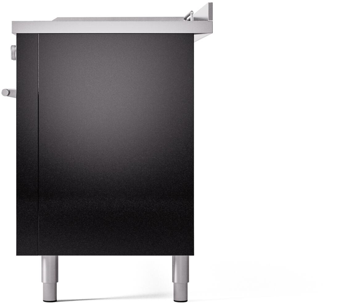 Professional Plus II 60 Inch Dual Fuel Natural Gas Freestanding Range in Glossy Black with Trim