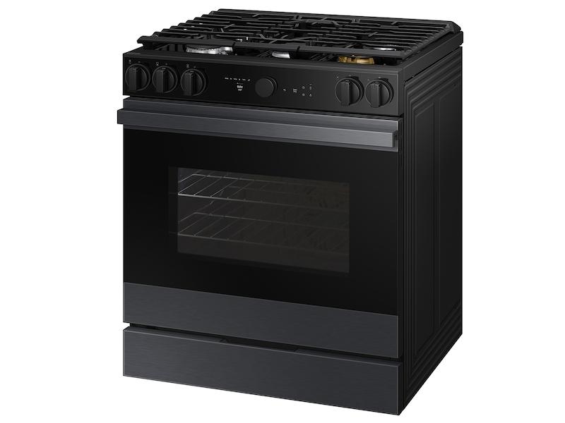 Bespoke 6.0 cu. ft. Smart Slide-In Gas Range with Air Sous Vide & Air Fry in Matte Black Steel