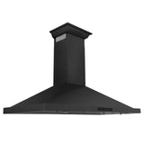 ZLINE Convertible Vent Wall Mount Range Hood in Black Stainless Steel with Crown Molding (BSKBNCRN)