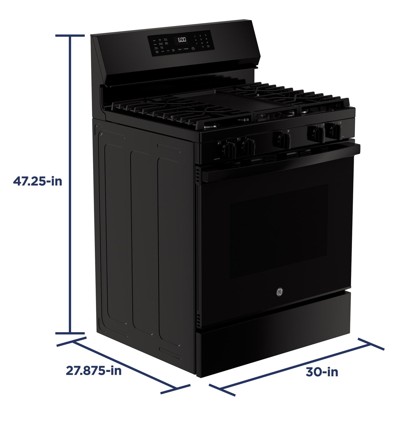 GE® 30" Free-Standing Gas Convection Range with No Preheat Air Fry and EasyWash™ Oven Tray