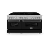 ZLINE 60 in. 7.4 cu. ft. Dual Fuel Range with Gas Stove and Electric Oven in DuraSnow Stainless Steel and Colored Door Options (RAS-60) [Color: DuraSnow Stainless Steel with Red Gloss Door]